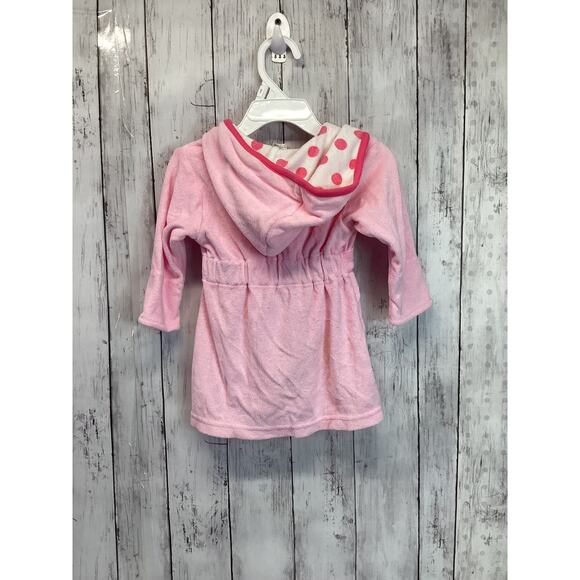 Just One You By Carters Infants Baby Girl Pink Hooded Bath Robe 0-9 Months Old - Picture 3 of 4
